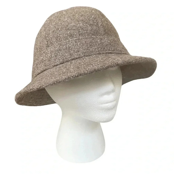 Vintage Studio Donegal Brown Wool Bucket / Bowler Hat - Picture 2 of 8